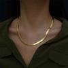925 Silver 18k Gold 4mm Chain Necklace For Women Luxury Jewelry Wedding Gift Choker Clavicle Gift