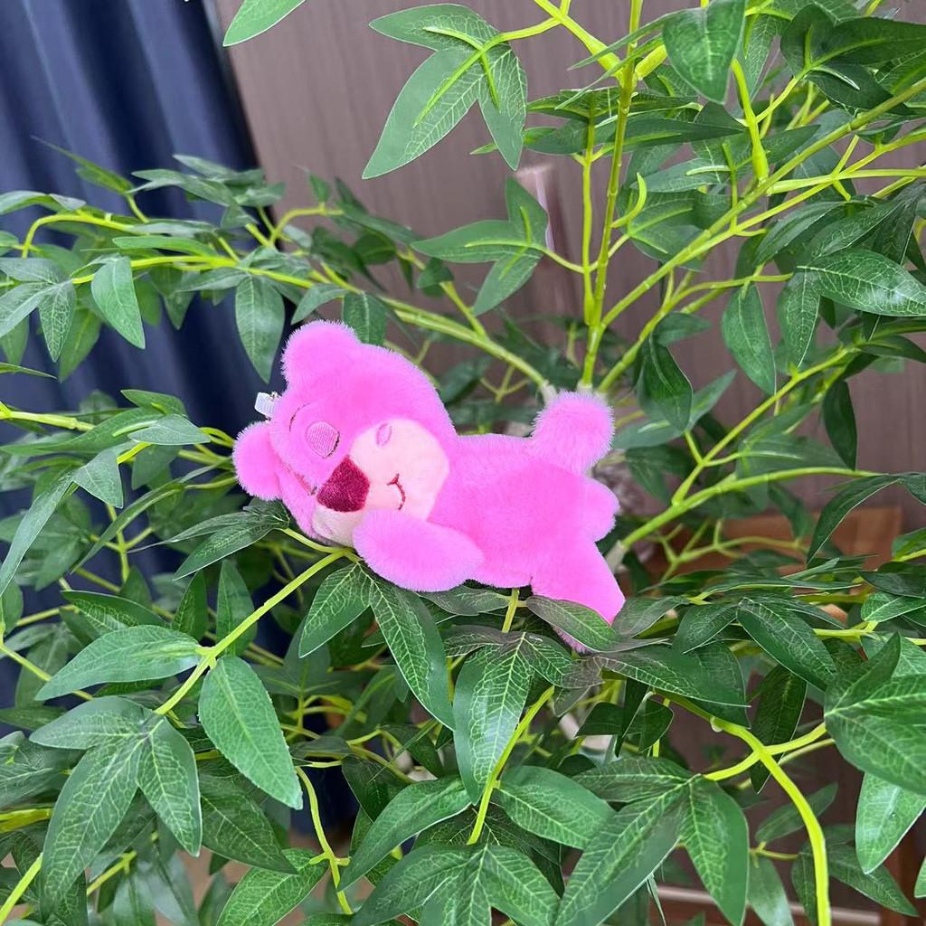 Pink Strawberry Adorable Bear Plush Toy Pendant Keychains Bags Accessories Girls