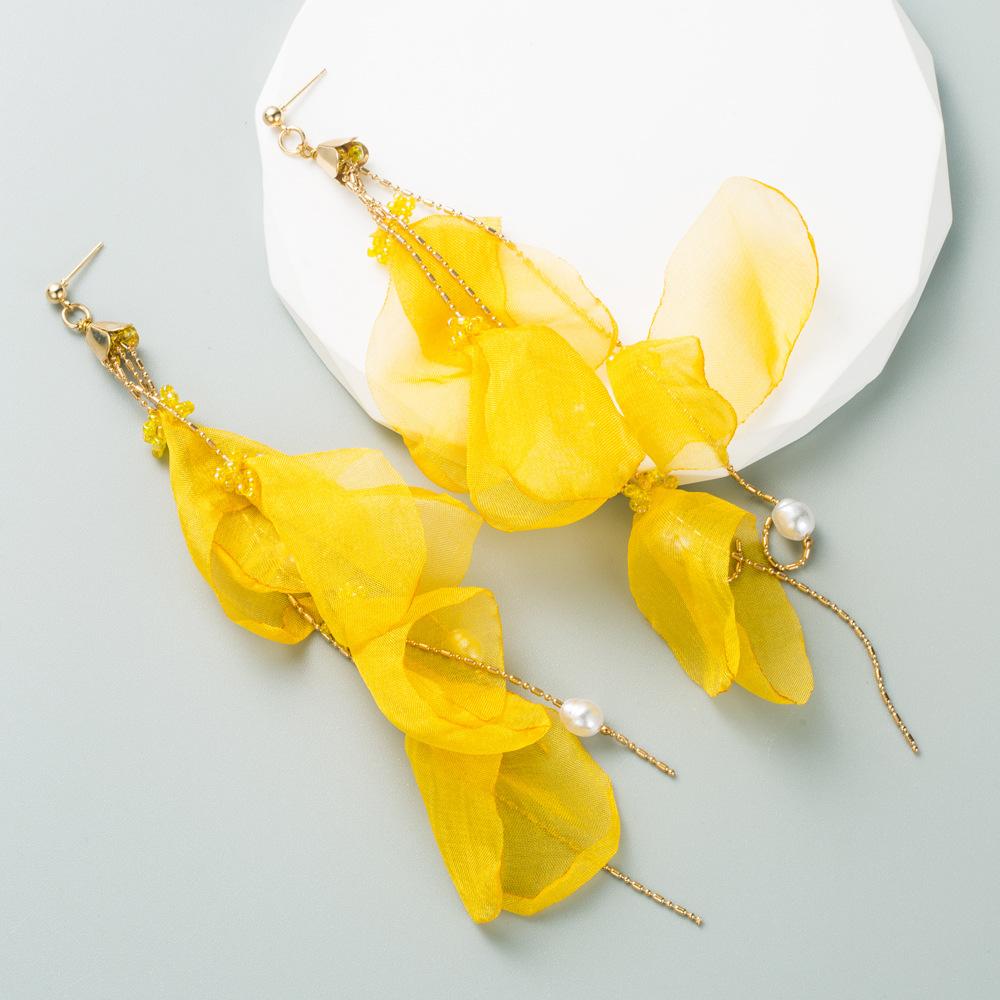 Женские серьги-капли, длинные серьги из кружевной ткани с жемчугом, темпераментные серьги премиум-класса