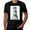 Moai Ink Portrait Tshirt Casual All Match Short Sleeve Tshirt