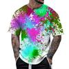 Summer Fun 3D Pattern Tie Dyeing T-shirt Color Painting 3D Printing Men's T-shirt Short Sleeve Top
