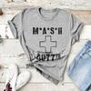 Футболка MASH 4077 Классическая футболка из сериала Армейская больница Унисекс Короткий рукав Графические футболки Винтажные женские повседневные топы