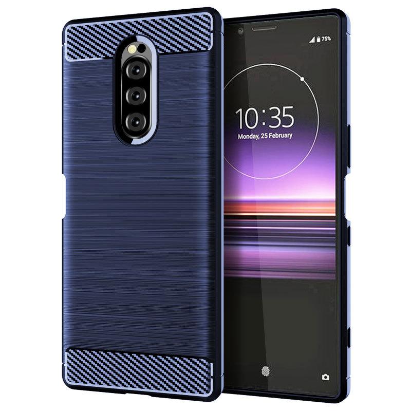 Чехол для Sony Xperia 1, роскошный мягкий силиконовый чехол из углеродного волокна для Sony Xperia1, полный защитный чехол для телефона