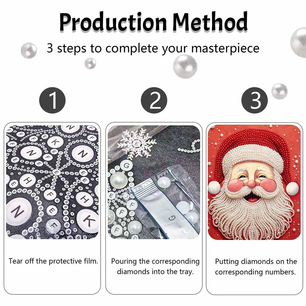 Christmas pearl painting art painting kit Santa Claus handmade diy home decoration painting