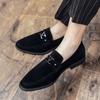 Spring Men's Foot-fitting Lazy Shoes Foreign Trade Large Size Pointed Leather Shoes Casual Shoes Suede Men's Shoes Driving Shoes