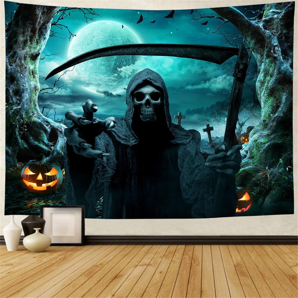 Halloween Tapestry Horror Zombie Tapestry Doomsday Tapestry Wall Hanging Bedroom Living Room Dorm Wall Decor Backdrop Cloth