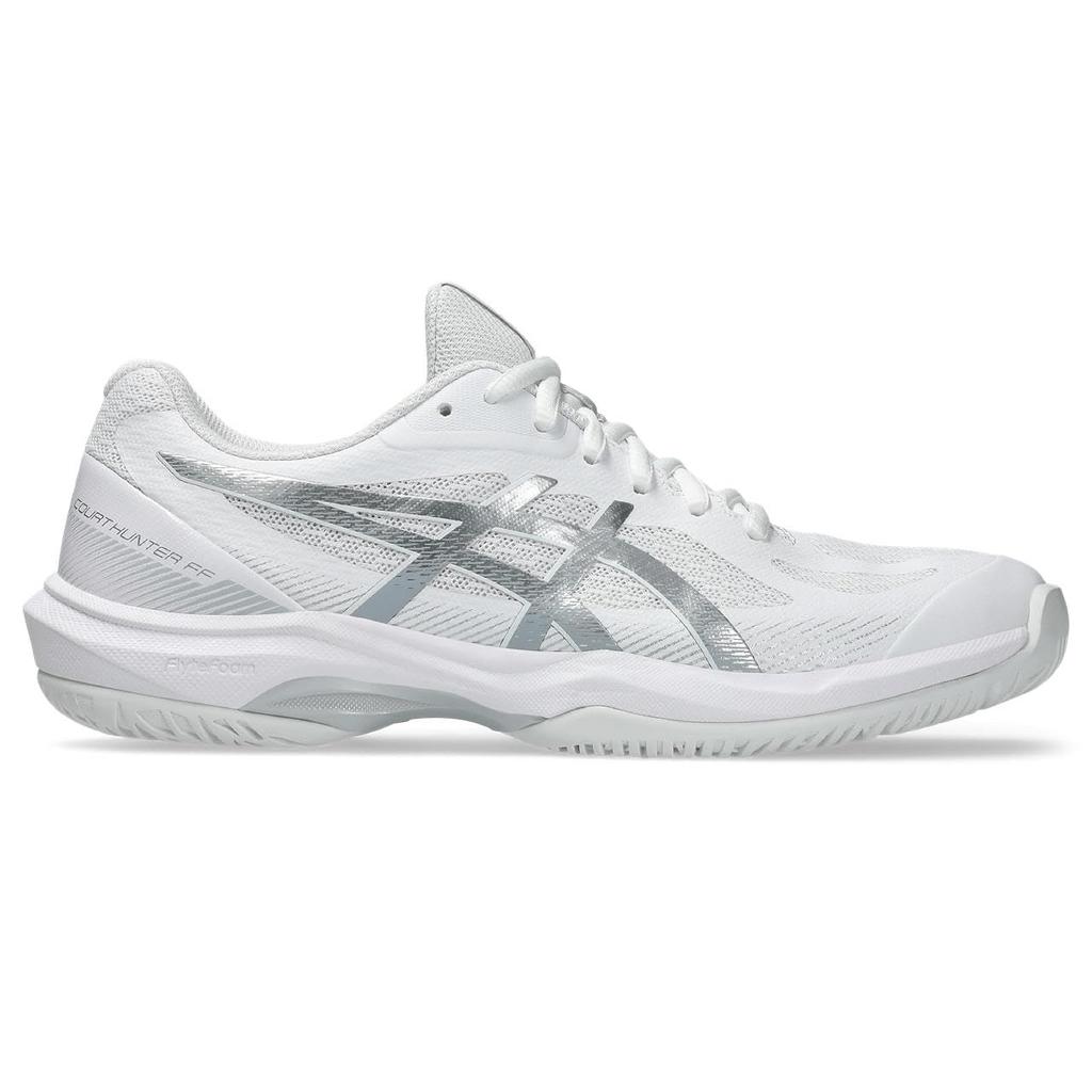 ASICS COURT HUNTER FF 1072A112 Indoor Sports Size 102 Size E Women's Shoes, (White/Pure Silver), 23.0 cm,