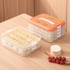 Dumpling Storage Box Multi-layers Large Capacity Portable Handle Airtight Lid Non-sticky Refrigerator Food Wonton Container