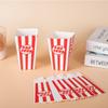 12pcs DIY Gifts Paper Popcorn Striped Bags Folding Snack Containers  Movie Theaters