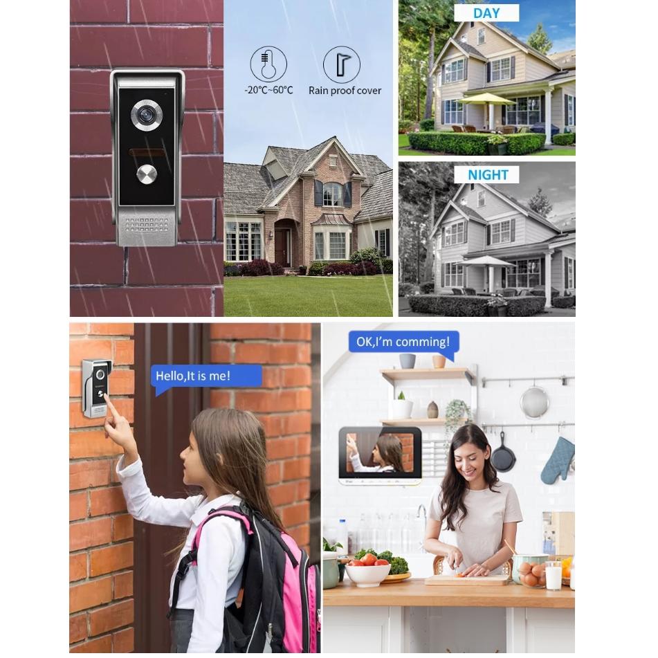 Дверной звонок с Wi-Fi, видеозвонок для виллы, домофонная система, поддержка уличной камеры Tuya, дверной звонок, умный провод, видеодверной телефонA
