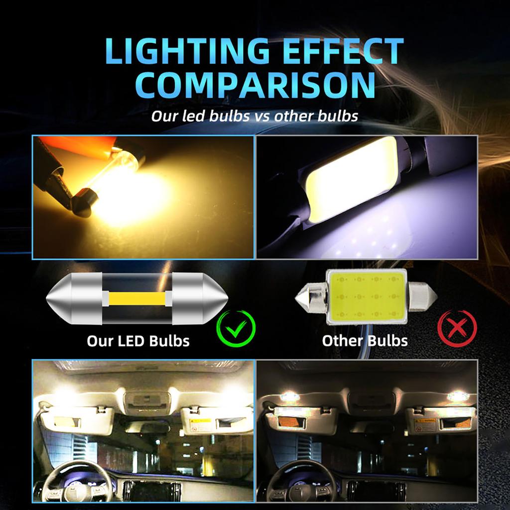 10 шт. Светодиодные лампы C5W C10W 31 мм 36 мм 39 мм 41 мм COB Светодиодные лампы Canbus Гирляндные Светодиодные Автомобильные Внутренние Светильники Плафон Для Чтения Подсветка Номерного Знака
