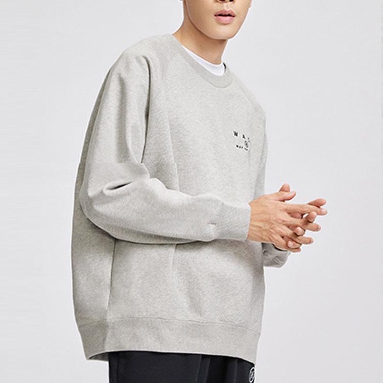 Флисовый свитер с логотипом серии Li Ning Wade, унисекс, цвет серый-меланжевый AWDR797-3