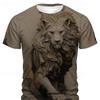 3D Printing Lion Graphic Casual Men's T-shirt Daily Street Men's Short-sleeved Top Retro Men's Short Sleeve T-shirt
