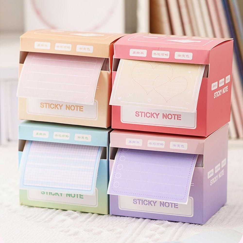256Pcs/Set Full Adhesive Sticky Note Stationery Tearable Notepad Labels Stickers School/Office