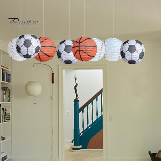 5 шт./компл., шикарные круглые, хорошее качество изготовления, баскетбольные фонарики, украшения, поддельные футбольные фонарики, подвески, домашний декор, вещи