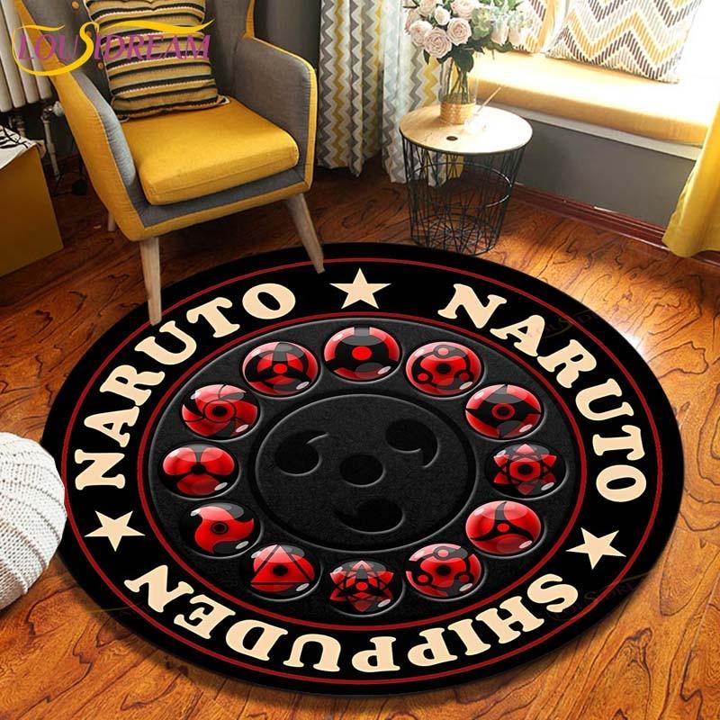 Круглый ковер в стиле аниме «Наруто», напольный коврик для спальни, фланелевый ковер с животными, противоскользящий детский игровой коврик, декоративные коврики для детской комнаты