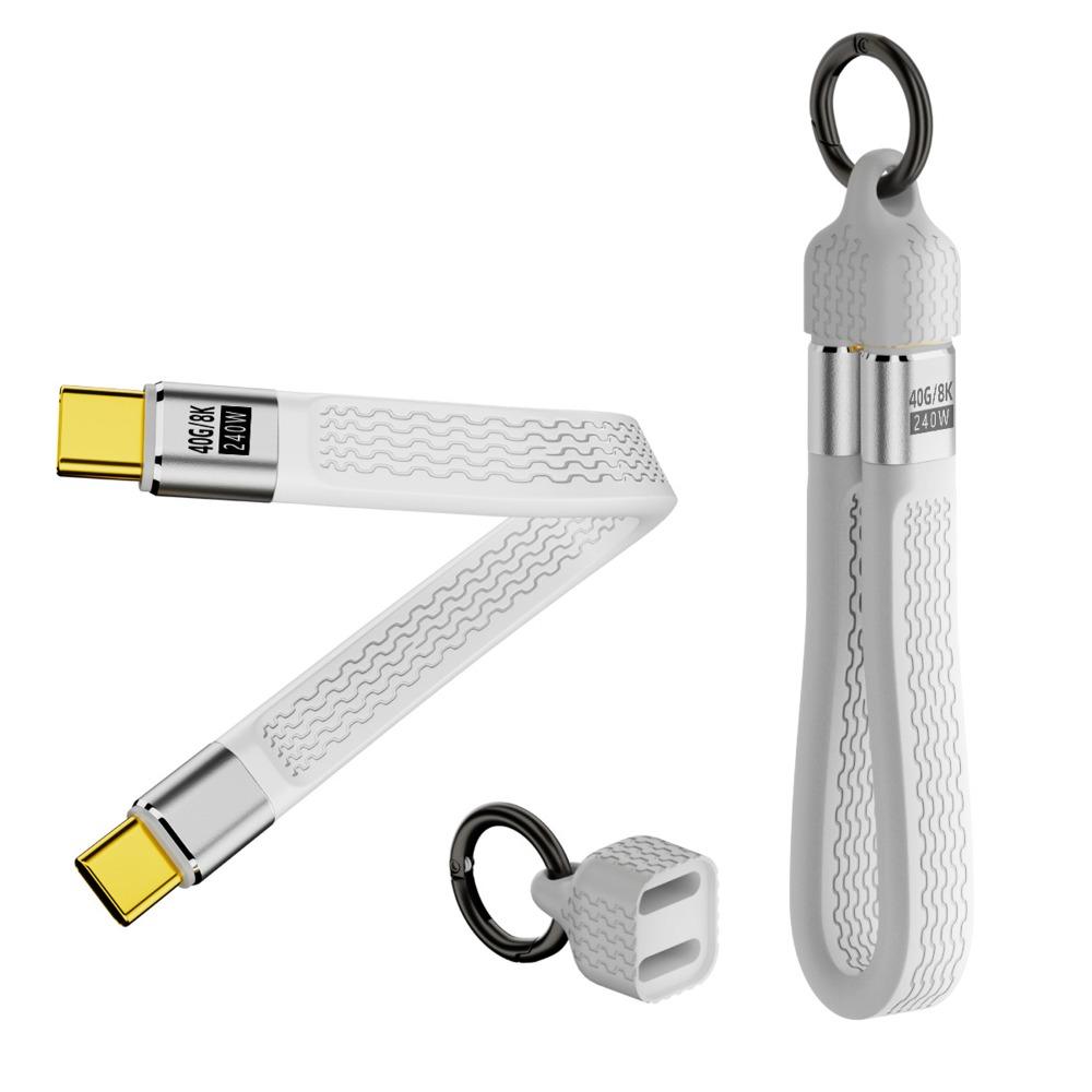 Универсальный USB4 Type-C кабель 40 Гбит/с, PD 240 Вт, короткий USB-C кабель для передачи данных, чип E-marker, гибкая мягкая плата, вывод видео