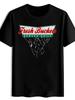T-shirt Funny Hoop & Fresh Basket Served Daily Print - Pizza Slice Lettering Casual Round Neck Short Sleeve Tee