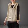 Ladies' Hooded Retro Knit Vest - 2024 Spring/Autumn Waistcoat Layered Top