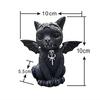 1PC Black Cat Statue Mysterious Cute Cat Witch Cat Figurine Witches Decor Desk Ornament Hand-Painted Sculpture for Halloween