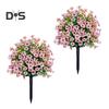 1/2Pcs Artificial Violet Flower with Stake UV Resistant Faux Plastic Flower Spike Indoor Outdoor Garden Porch Patio Wedding Party Decoration