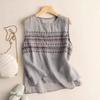 Летний хлопково-льняной жилет без рукавов для женщин, художественный ретро, однотонный, повседневный, свободный, внутренний, на бретельках, тонкий топ