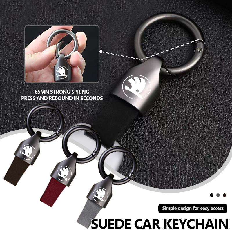 DROQ8 3D Metal Car Key Holder Keyring Keychain Auto Interior Decoration For Skoda octavia a5 a4 mk1 2 fabia superb rapid mk3 yeti 2006