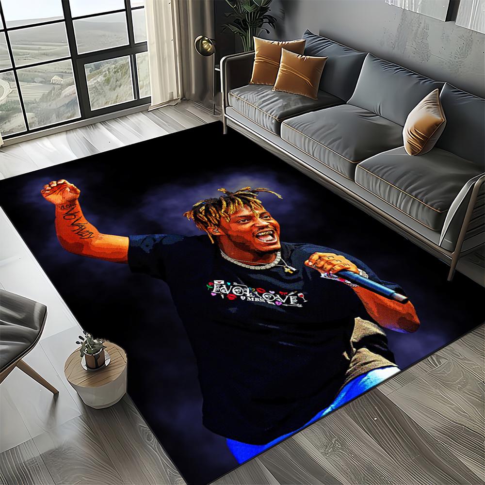 3D Print Juice WRLD 999 Legend Rapper Album Carpet Rug for Living Room Bedroom Home Sofa Decoration,Kids Play Non-slip Floor Mat