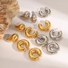 18K Gold Plated Stainless Steel Hollow Chunky Jewelry Waterdrop Stud TearDrop Statement Earrings for Women