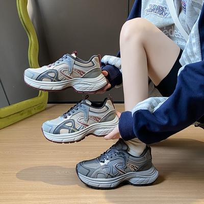 Повседневные кроссовки на толстой платформе для женщин, нескользящие кроссовки для ходьбы, удобные женские теннисные кроссовки, дышащие кроссовки для бега и тренировок для пап