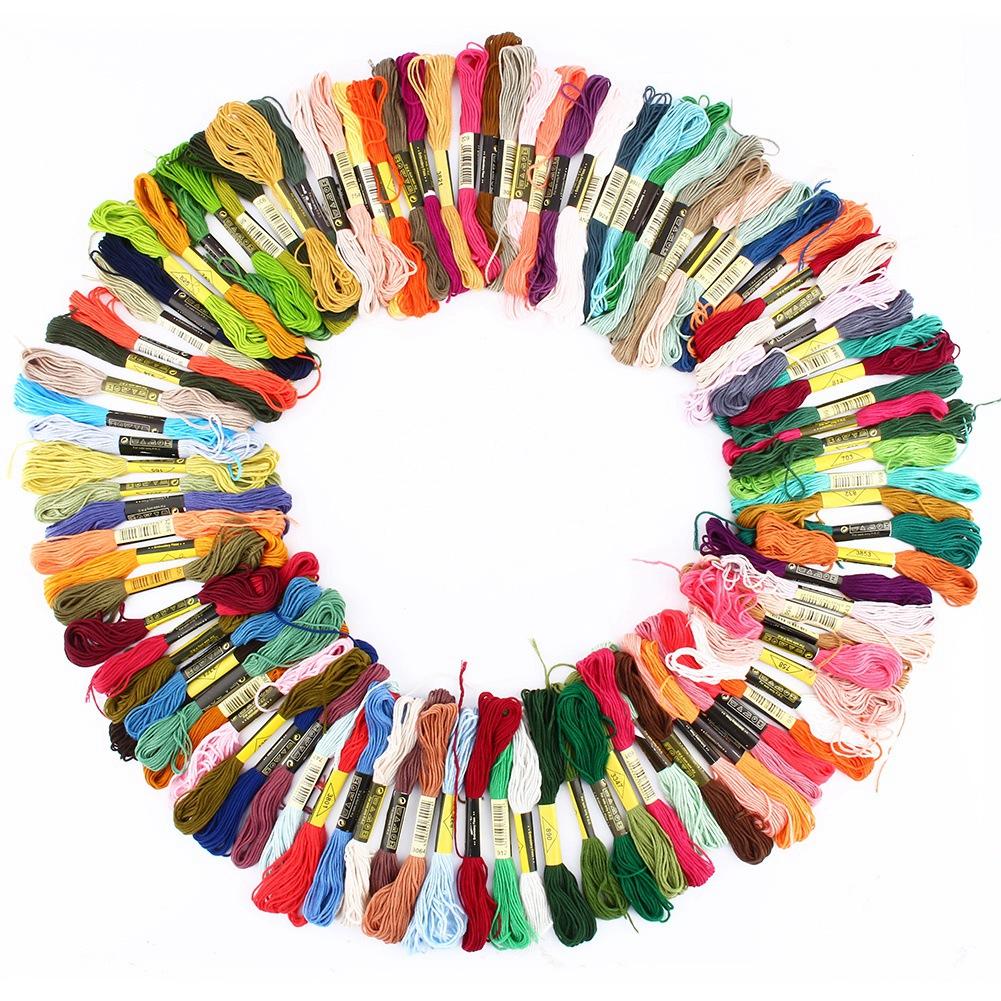 New 100x MultiColors Cross Stitch Cotton Embroidery Thread Floss Sewing Skeins