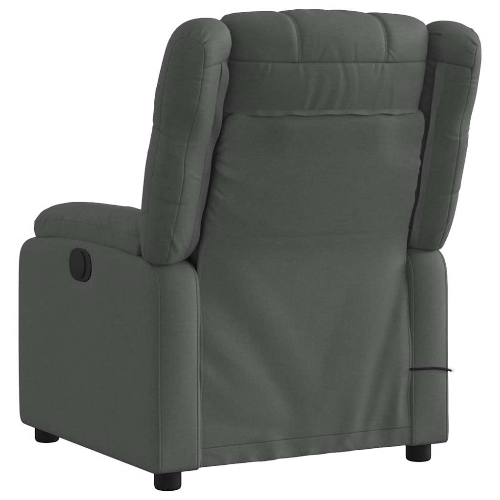 Massage Recliner Chair Fabric Dark Grey