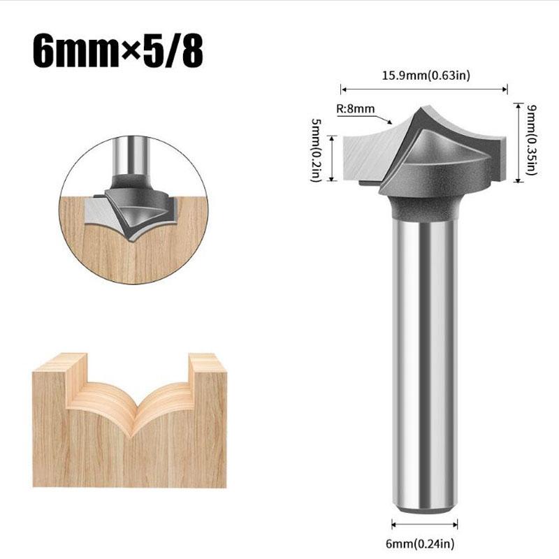 Твердосплавные круглые сверла с круглым концом, вибростолы, инструменты для деревообработки, фреза для дерева, хвостовик 6 мм, 1/4 дюйма