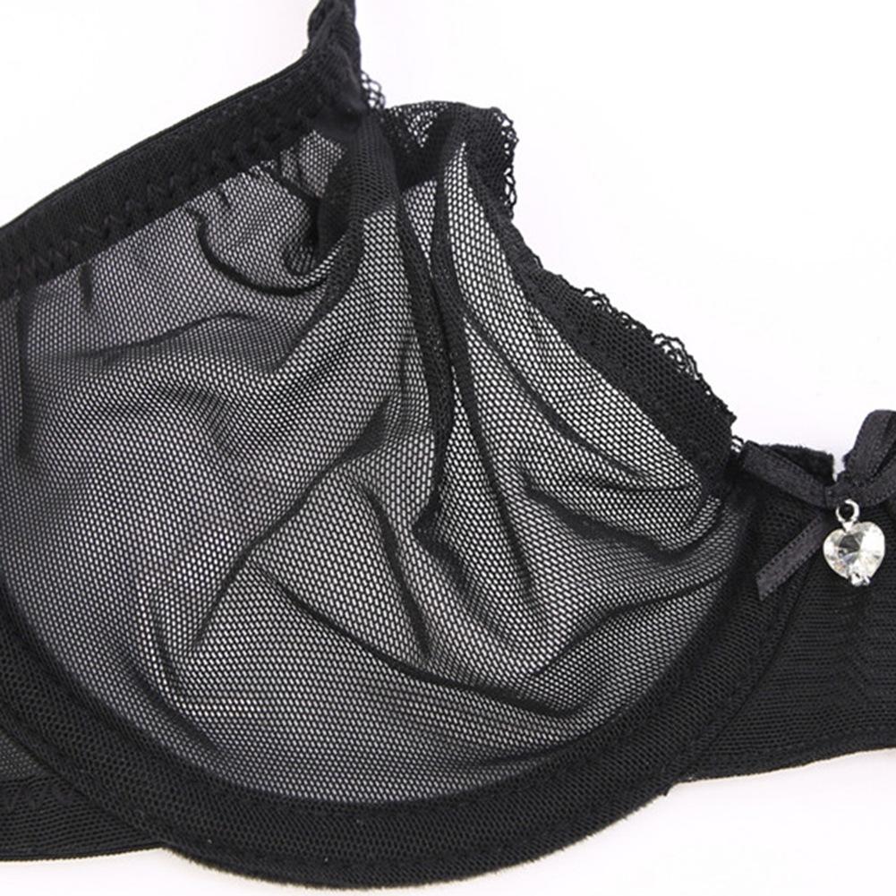 Женский сетчатый бюстгальтер, прозрачный бюстгальтер, большие размеры, кружевные прозрачные бюстгальтеры на косточках, без подкладок, бюстгальтер без косточек