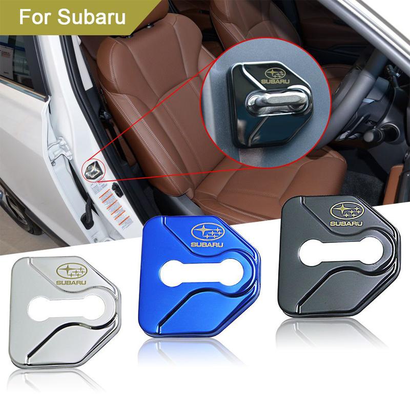 Car Door Lock Cover Stainless Steel Protection Accessories For Subaru STI WRX Forester Impreza Legacy Outback XV BRZ Tribeca Z17