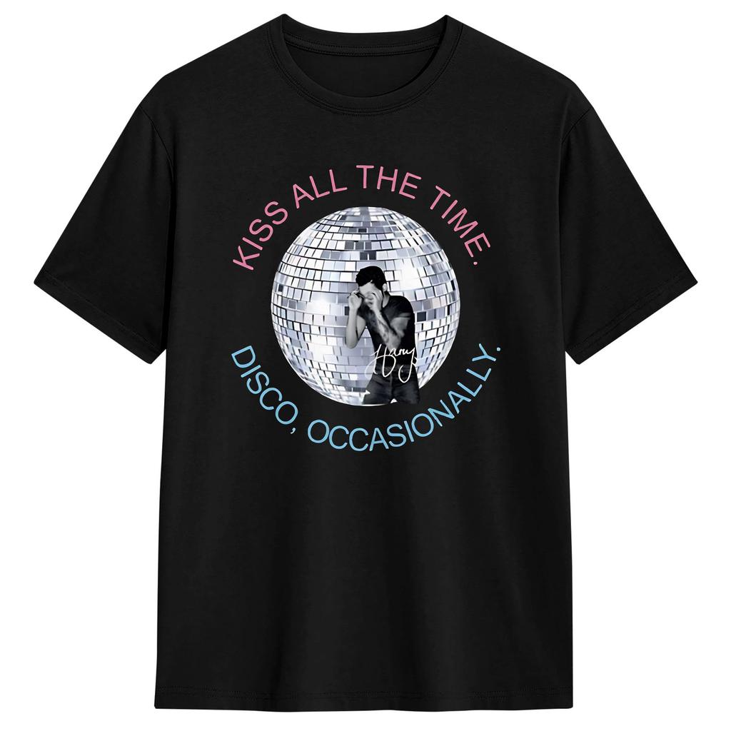 Уникальные футболки Harry Style Kiss All The Time Disco Occasionally Disco Ball Love On Tour для мужчин, хлопковые, с коротким рукавом