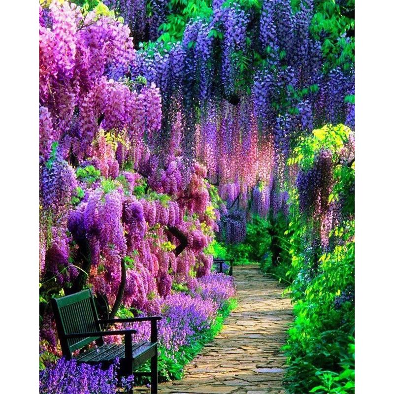 5D DIY Алмазная картина Природа Пейзаж Дом Строительство Алмазная вышивка Картина Полная круглая Алмазная мозаика DIY Домашний декор Подарок