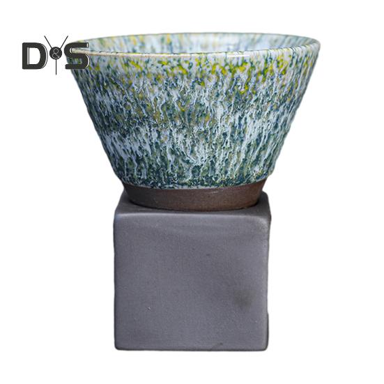 200 мл керамическая воронка для кофе с основанием, термостойкая кружка ручной работы в японском стиле для латте, капучино, чая, эспрессо, коническая кружка, подарок на день рождения