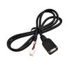 2 Pcs 75 Cm 4 Pin And 6Pin Connector USB Extension Cable Adapter Black For An Car Radio Stereo Battery Charging Units