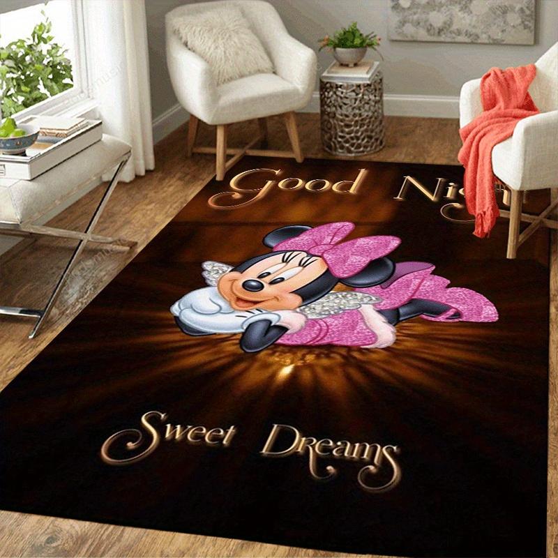1pc Minnie Pattern Area Rug Soft Flannel Floor Mat for Living Room,Office,Bedroom and Carpet,Sofa Coffee Table Floor Mat