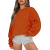 Women Autumn Winter Tops Women's Long Sleeve Sweatshirt Casual Crewneck Loose Fit Pollover Fleece Tops