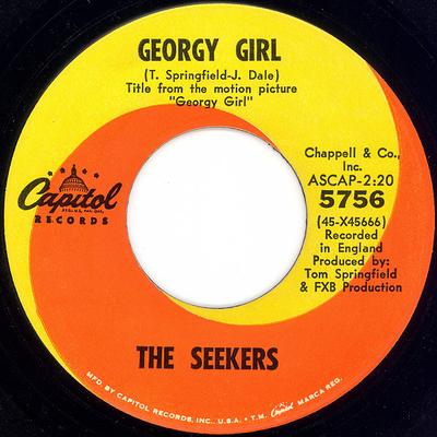 7-дюймовая пластинка SEEKERS Georgy Girl 5756 Capitol Records 1966 США Рок Б/у