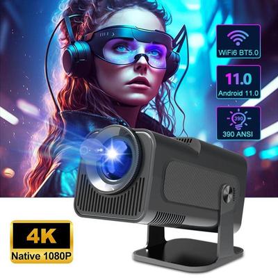 HD True 1080P 4K Android 11 Домашний кинотеатр Dual WiFi 6 BT5.0 Native 1080P Умный мини-проектор Пульт дистанционного управления Видео мини-проектор