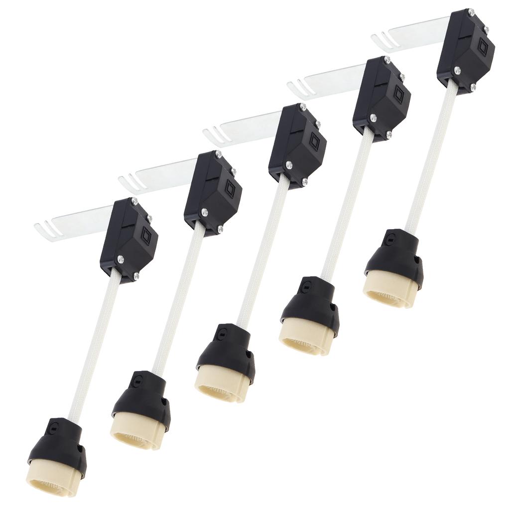 5 шт. патрон для лампы GU10 на кронштейне керамические цоколи ламп разъем для светодиодных ламп / светильников с клеммной коробкой гнездо