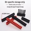 Битная полоса для хранения: Мягкое резиновое сиденье, держатель бит для пневматической отвертки 6,35 мм с шестигранным хвостовиком, вместимость 6/10/12 слотов.
