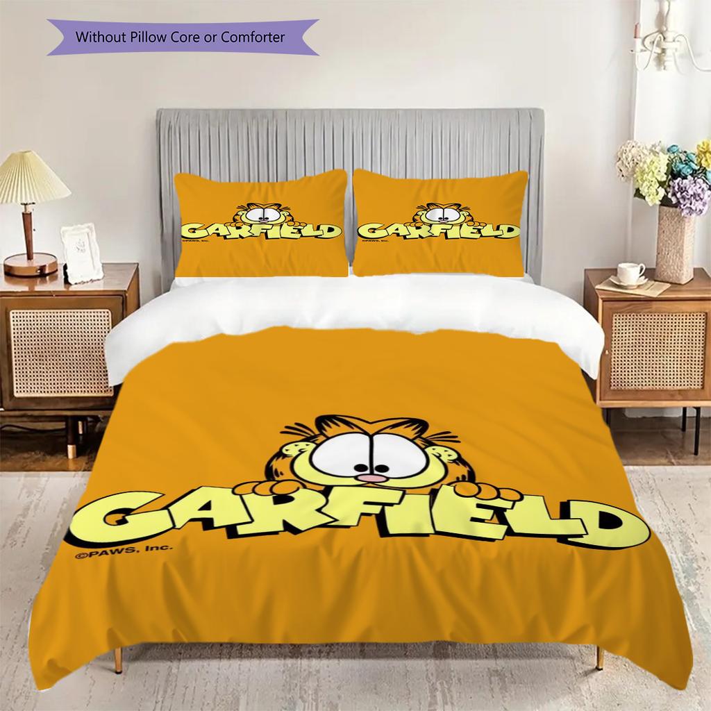 Garfield'S Adventures Whiskerwonderful Journey Bedding 1 Duvet Cover 2 Pillowcase Without Core Soft And Comfortable Bedding Set