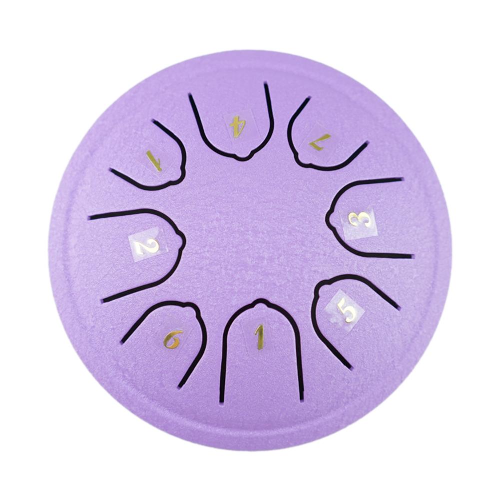 Tongue Drum 4.5 Inch 8 Tone Steel Tongue Drum Mini Hand Pan Drums Drumsticks Music Tambourine Drum Percussion Instrument