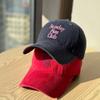 High-quality letter-embroidered soft-top baseball cap for women with large head circumference, unisex, versatile, face-slimming, trendy sun hat