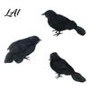 Artificial Black Birds Realistic Crow Halloween Decor Lifelike Feathered Raven Figurine Prop Models for Haunted House Bird Ornament Party