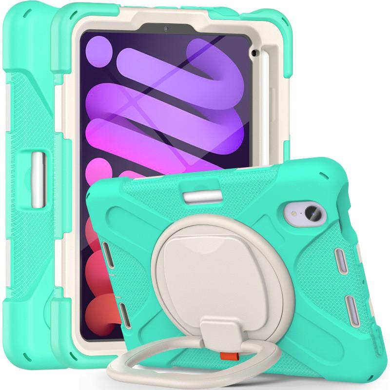 IPad Mini 6 Case 8.3 Inch Silicone Shockproof 360 Rotating Stand Full Body Protective Cover